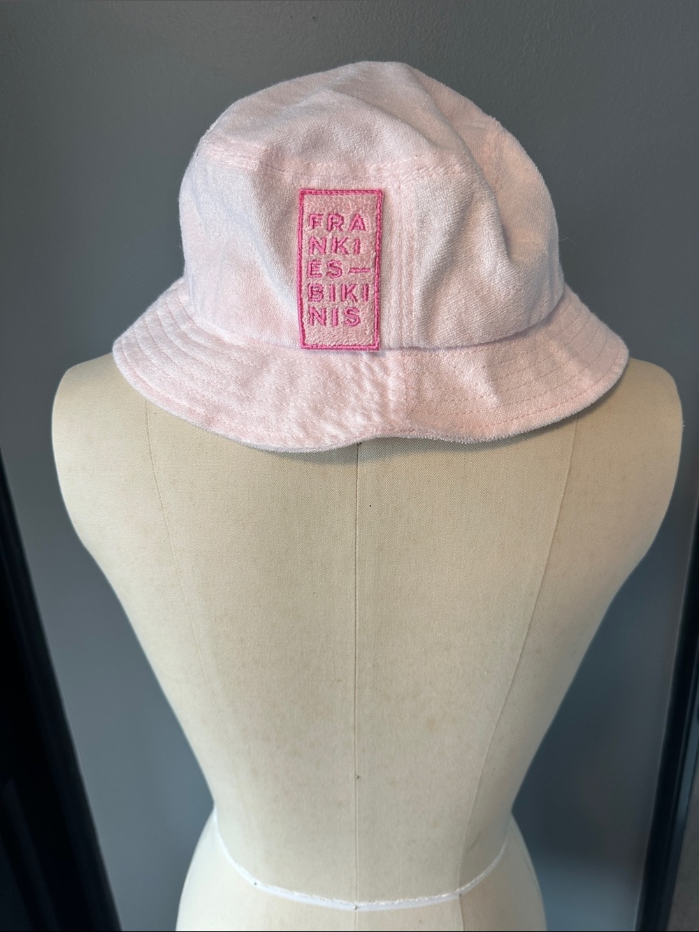 Frankie's Bikinis Pink Terry Cloth Bucket Hat